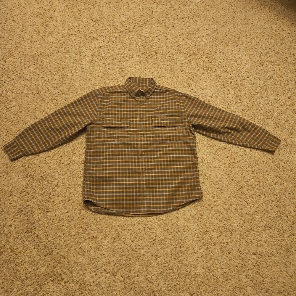 Woolrich Shirt Mens‎ Medium Flannel Check Plaid Long Sleeve Olive Button Down